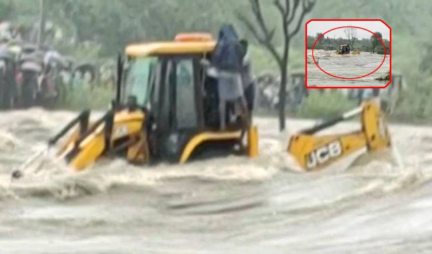 Chitravathi River : జేసీబీలో చిక్కుకున్న 10 మంది.. బయటకు తీసుకొచ్చేందుకు శ్రమిస్తున్న అధికారులు | ten members struck in chitravathi river rescue operation going on